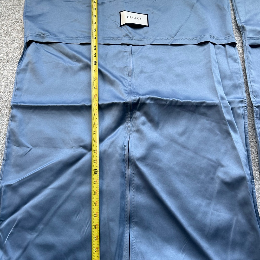 3 Authentic Gucci Light Blue Satin Garment Bags  34.5 x 24.5 - Picture 6 of 7